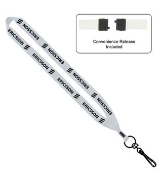 3/4" Polyester Lanyard w/ Metal Crimp & Swivel Snap Hook