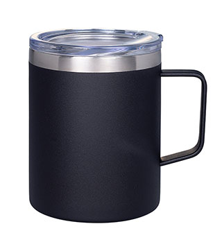 ICOL-B-017 - 12 Oz. Insulated Stainless Steel Mug - Black